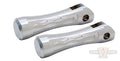 Chrome Flat Top Billet Foot Pegs W/Flame For Harley-Davidson