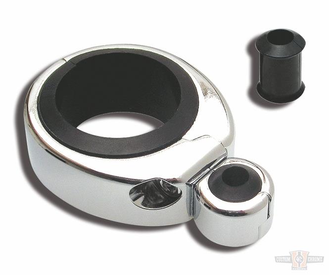 CABLE CLAMP 1 1/4-1 1/2" SINGLE THROTTLE / CLUTCH CABLE, CHROME For Harley-Davidson