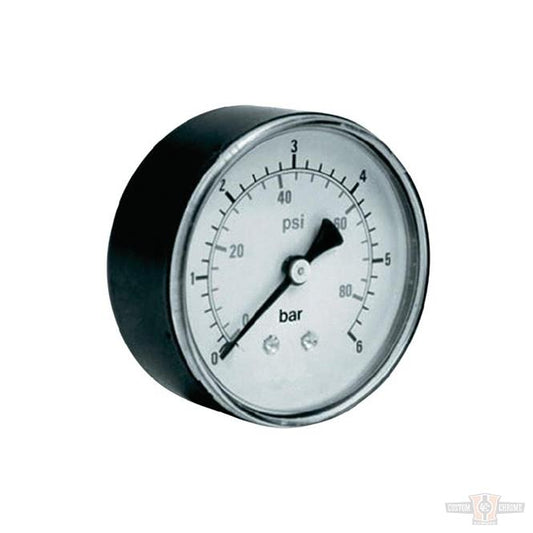 Air pressure gauge 40 mm ø fitting G1/8 backside (0-80 PSI) For Harley-Davidson