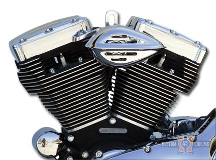 Ribbed Slotted Horn Kit, Horizontal For Harley-Davidson