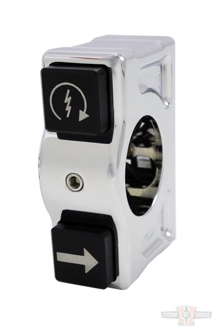 J-TECH 2 Button Switch Housing Right Side, Chrome For Harley-Davidson