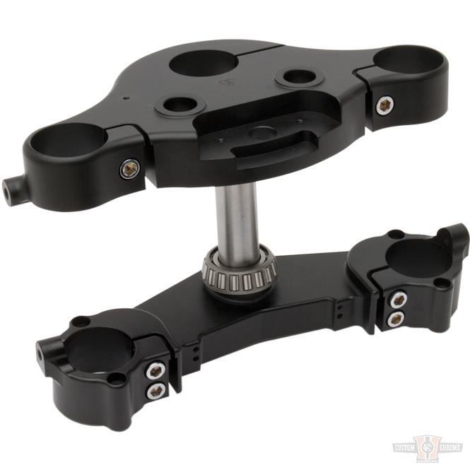 7 & 7 Raked Triple Tree, Black For Harley-Davidson