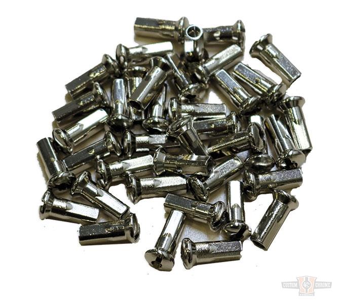Spoke nipples (40) nickel plated  M4, 5 mm For Harley-Davidson