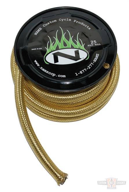 25-Roll of 3/8" Brass Braided Oil Line For Harley-Davidson