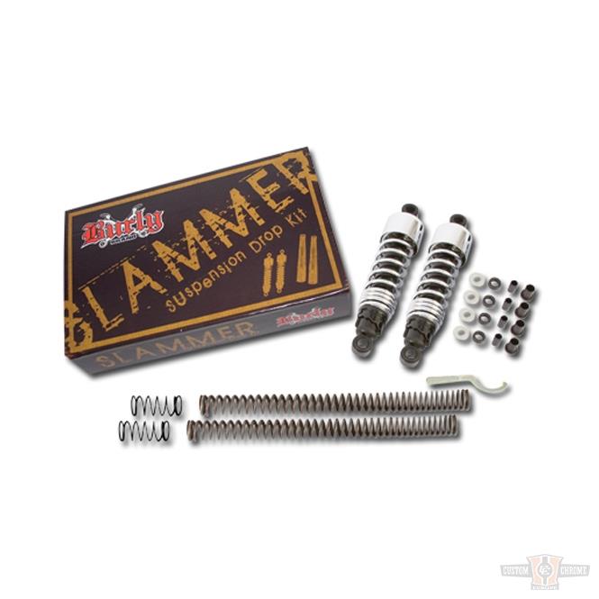 Slammer Kit with black rear shocks For Harley-Davidson