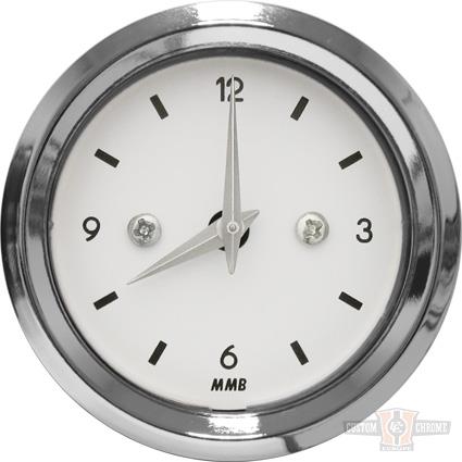 CLOCK BASIC BLK / WHT / WHT LIGHT For Harley-Davidson