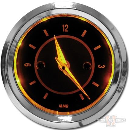 CLOCK TARGET BLK YEL LIGHT For Harley-Davidson