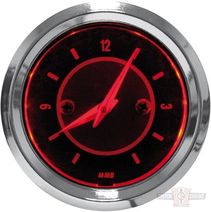 CLOCK TARGET BLK RED LIGHT For Harley-Davidson