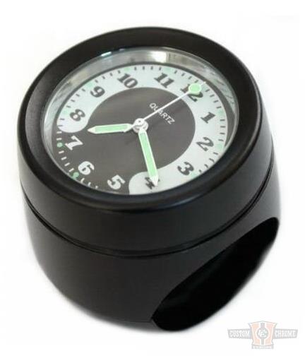 HBAR MOUNTED CLOCK 1IN BLK For Harley-Davidson