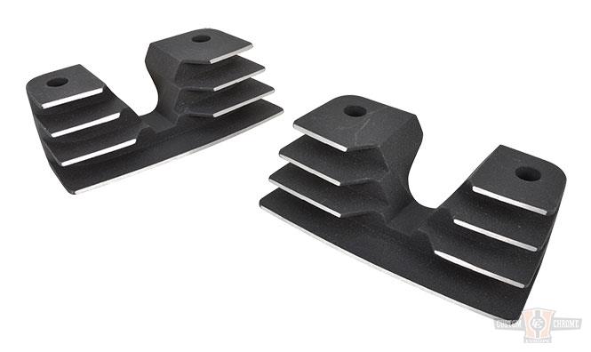 Black Hi-Lighted Finned Headbolt Covers For Harley-Davidson