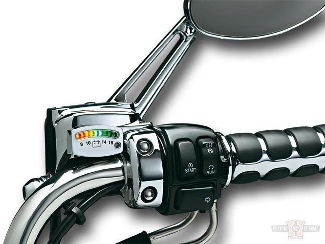 Led Battery Gauge, Chrome For Harley-Davidson