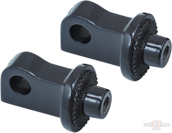 Splined Peg Adapters, Gloss Black For Harley-Davidson