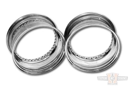 POL. 80-HOLE S/S RIM 4.00 X 15 For Harley-Davidson