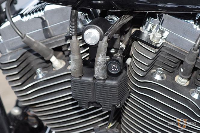 Coil And Key Switch Relocation Kit, Powder Coated, Black For Harley-Davidson