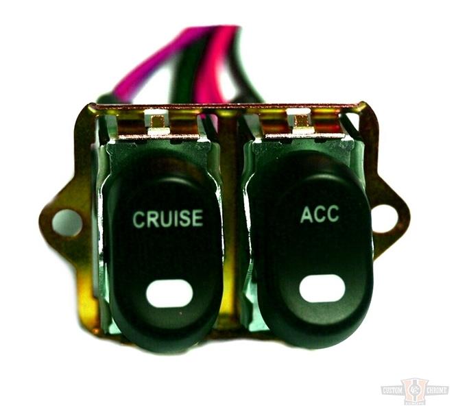 CCE, Rocker Switch Kit, Fairing- Handle Bar, Cruise/Acc, Black For Harley-Davidson