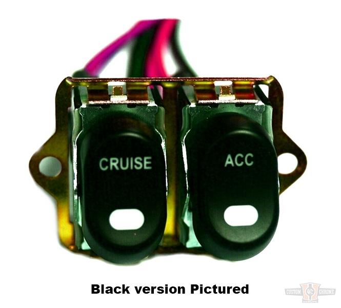 CCE, Rocker Switch Kit, Fairing- Handle Bar, Cruise/Acc, Gold For Harley-Davidson