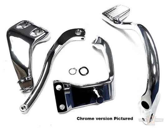 Mid Control Kit, Forged Aluminum, 2" Forward, without Pegs, Black For Harley-Davidson