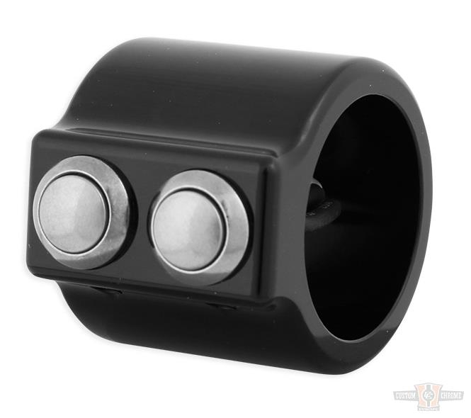 CCE, Switch Housing Kit, 1" Diameter Handle Bar, Dual Button, Billet Aluminum, Black For Harley-Davidson