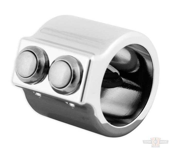 CCE, Switch Housing Kit, 1" Diameter Handle Bar, Dual Button, Billet Aluminum, Chrome For Harley-Davidson