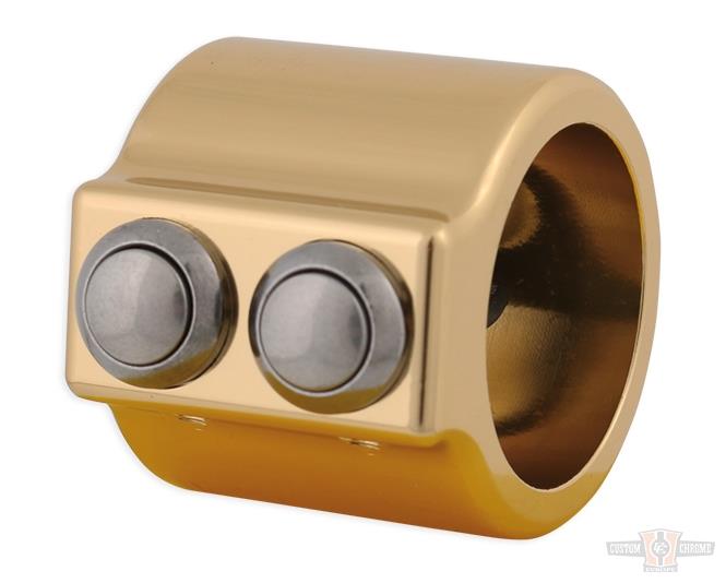 CCE, Switch Housing Kit, 1" Diameter Handle Bar, Dual Button, Billet Aluminum, Bronze For Harley-Davidson