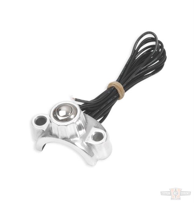 Kustom Tech Handlebar Control Clamp with Micro Switch - Aluminium Polished For Harley-Davidson