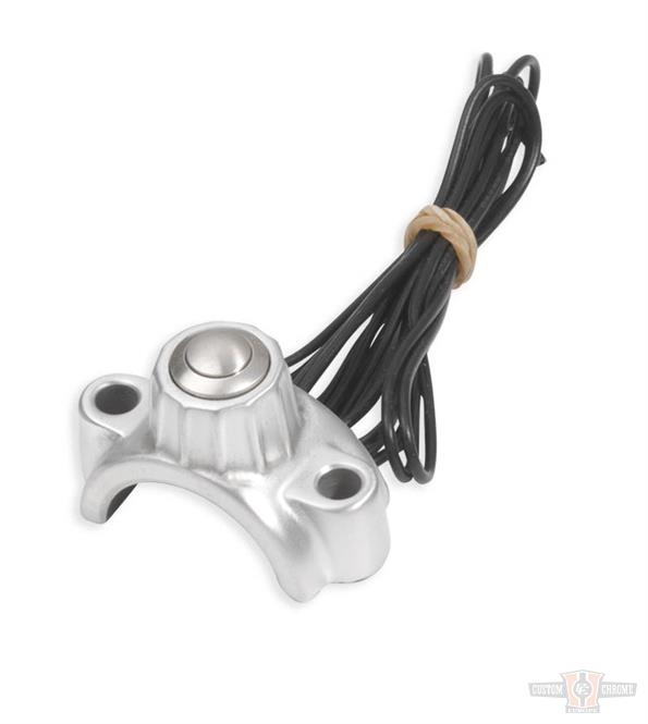 Kustom Tech Handlebar Control Clamp with Micro Switch - Aluminium Satin For Harley-Davidson