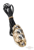 Kustom Tech Deluxe Switch Housing with 2 Button in Polish Brass For Harley-Davidson