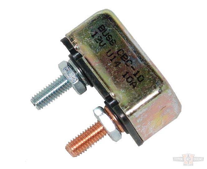 Universal 10-Amp Circuit Breaker, 10-32 Studs For Harley-Davidson