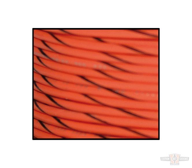 18-Gauge, 100 Feet Spool of Primary Wire, Orange, Black Stripe For Harley-Davidson