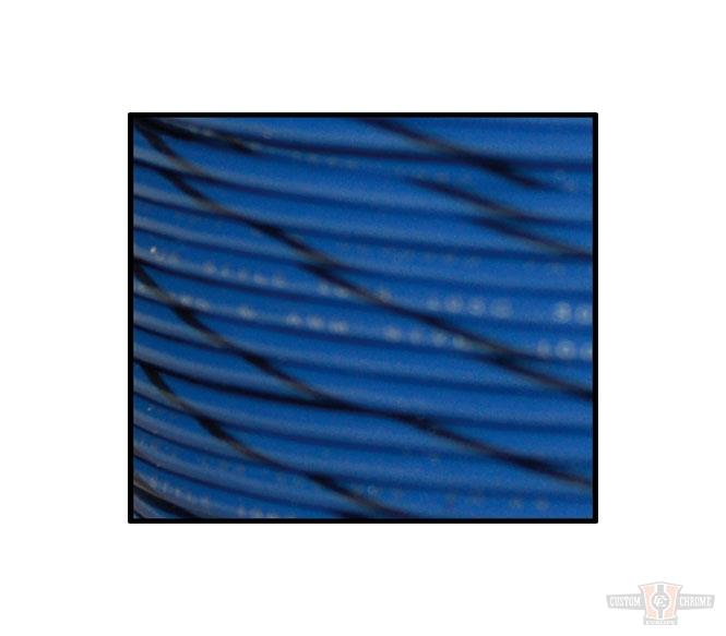 18-Gauge, 100 Feet Spool of Primary Wire, Blue, Black Stripe For Harley-Davidson