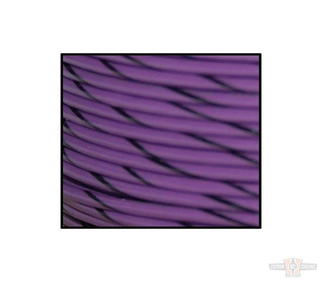 18-Gauge, 100 Feet Spool of Primary Wire, Violet, Black Stripe For Harley-Davidson