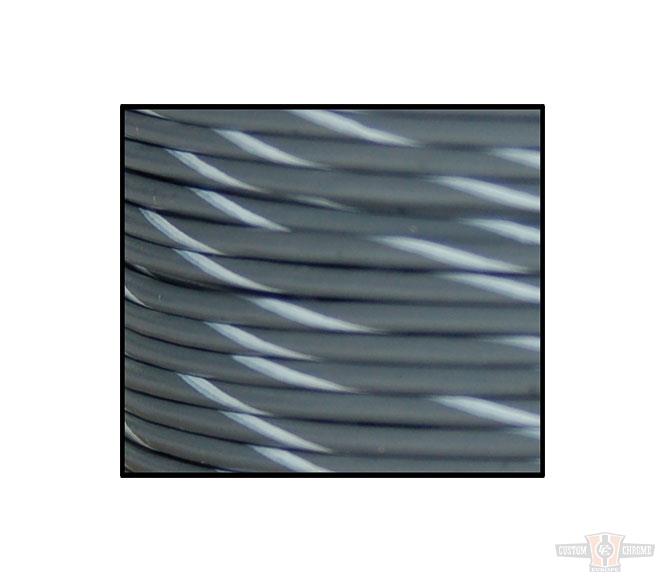 18-Gauge, 100 Feet Spool of Primary Wire, Gray, White Stripe For Harley-Davidson