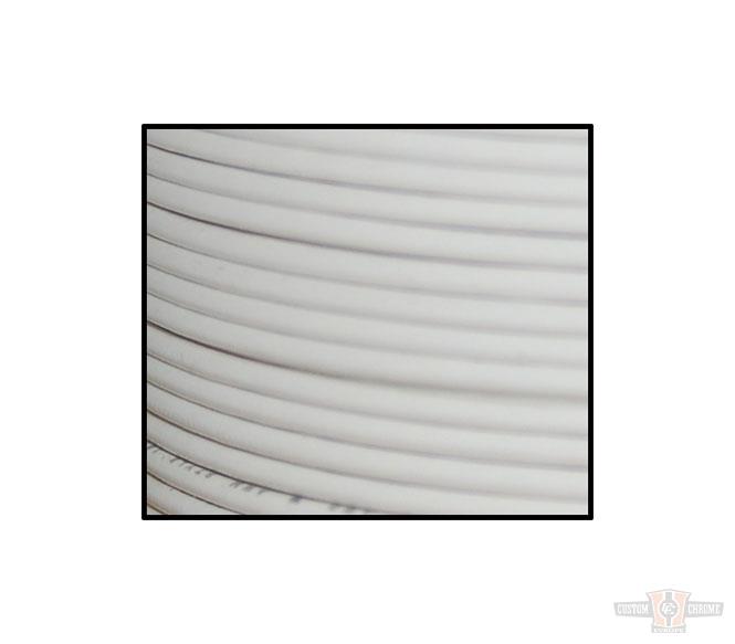 18-Gauge, 100 Feet Spool of Primary Wire, White For Harley-Davidson