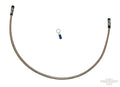Oil Sending Harness Cover, Stainless Braided And Clear Coated, Stock Length, Universal Fittment For Harley-Davidson