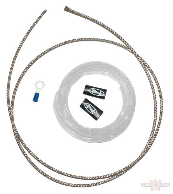 Regulator Harness "DIY" Kit Fits All Regulators. (1) Stainless Braid, (1) Clear Heat Shrink. For Harley-Davidson
