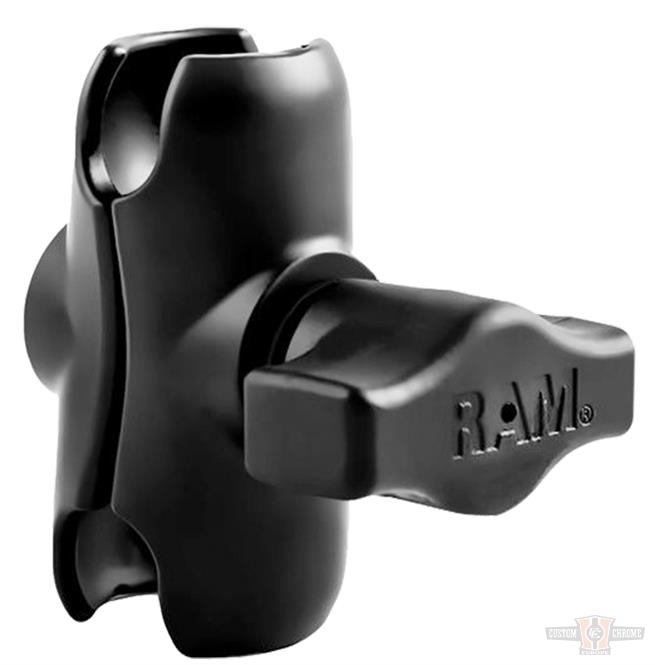 RAM Mount Double Socket Arm For 1" Rubber Balls, Short 60 mm, Black For Harley-Davidson