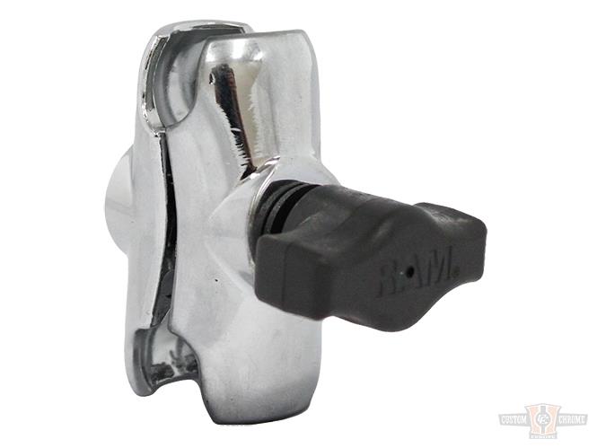 RAM Mount Double Socket Arm For 1" Rubber Balls, Short 60 mm, Chrome For Harley-Davidson