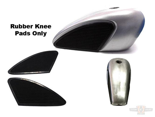 Legacy Gas Tank Black Rubber Knee Pad Kit Two Pieces , All SL Legacy Gas Tanks For Harley-Davidson