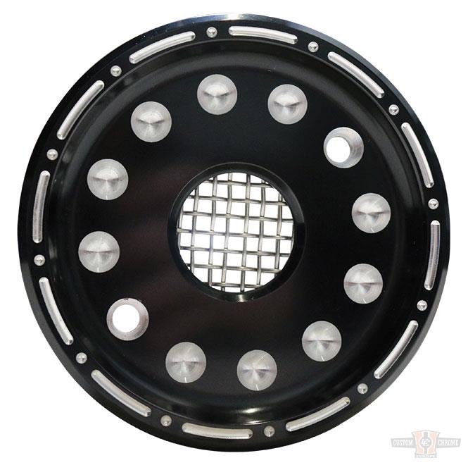 Outlaw Black/Raw Machined Sprocket Cover Kit For Harley-Davidson