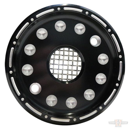 Outlaw Black/Raw Machined Sprocket Cover Kit For Harley-Davidson