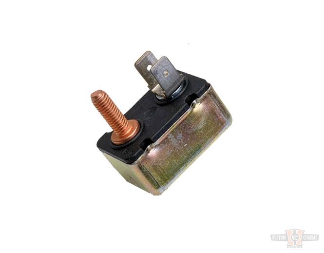Circuit Breaker With 10-32 Stud And 2 1/4" Blade Terminals  Spades, 40 AMP For Harley-Davidson