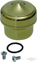 Mini Oil Reservoir, Omega, Polished Brass For Harley-Davidson