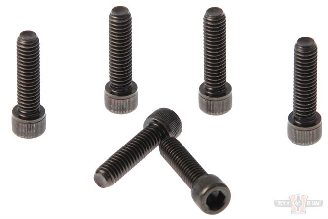 Triple Tree Screw Set  (6 Piece Set), Black For Harley-Davidson