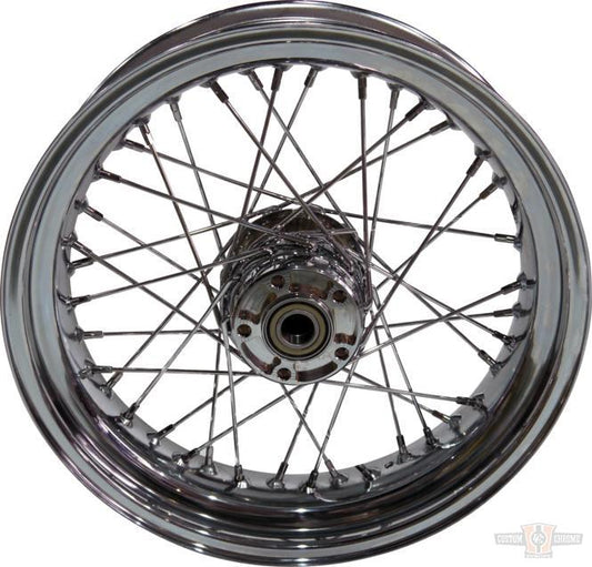 19 x 2.5" Front Wheel, 40-Spoke, Chrome For Harley-Davidson