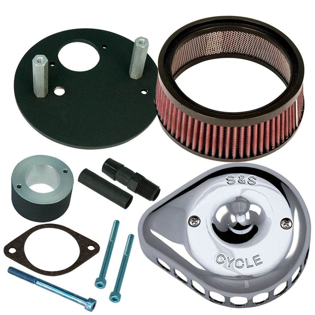 S&amp;S Chrome Mini Teardrop Stealth Luftfilter-Kit für Harley-Davidson Street XG