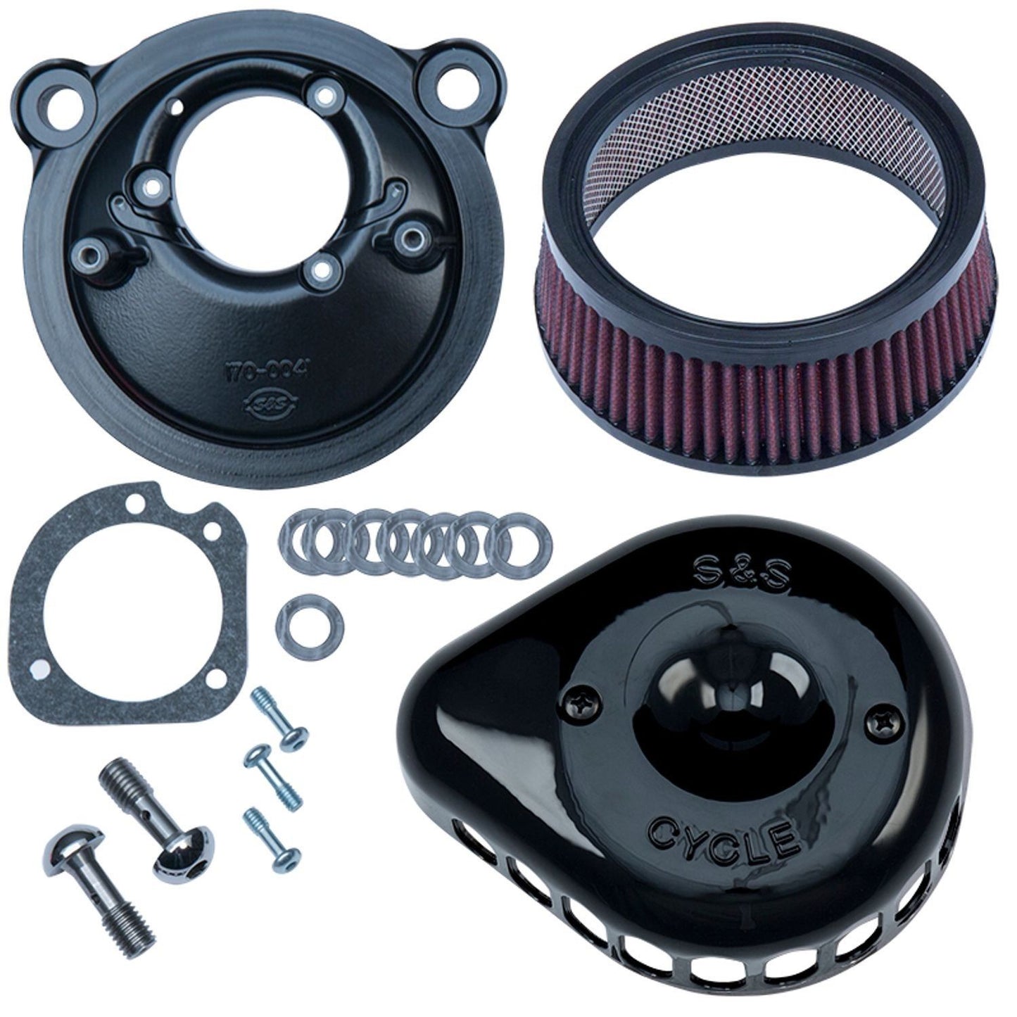 S&S Black Mini Teardrop Stealth Air Cleaner Kit For Harley Sportster 2007-Up