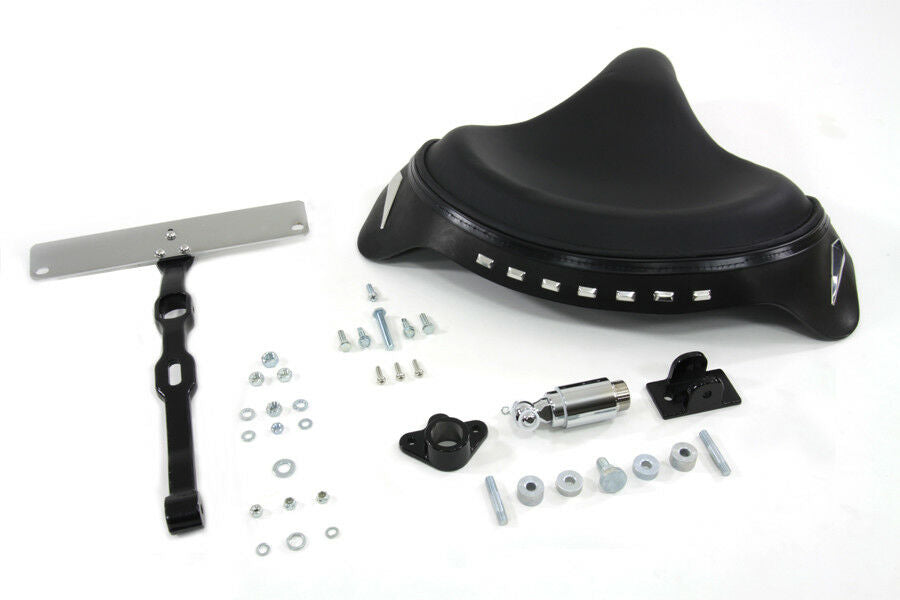 Black Leather Police Solo Seat Kit For Harley-Davidson Softail 1984-1999