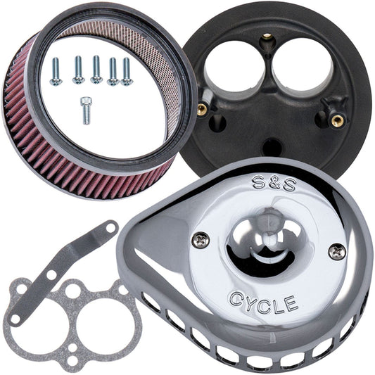 S&S Chrome Mini Teardrop Stealth Air Cleaner Kit for Harley-Davidson Street Rod