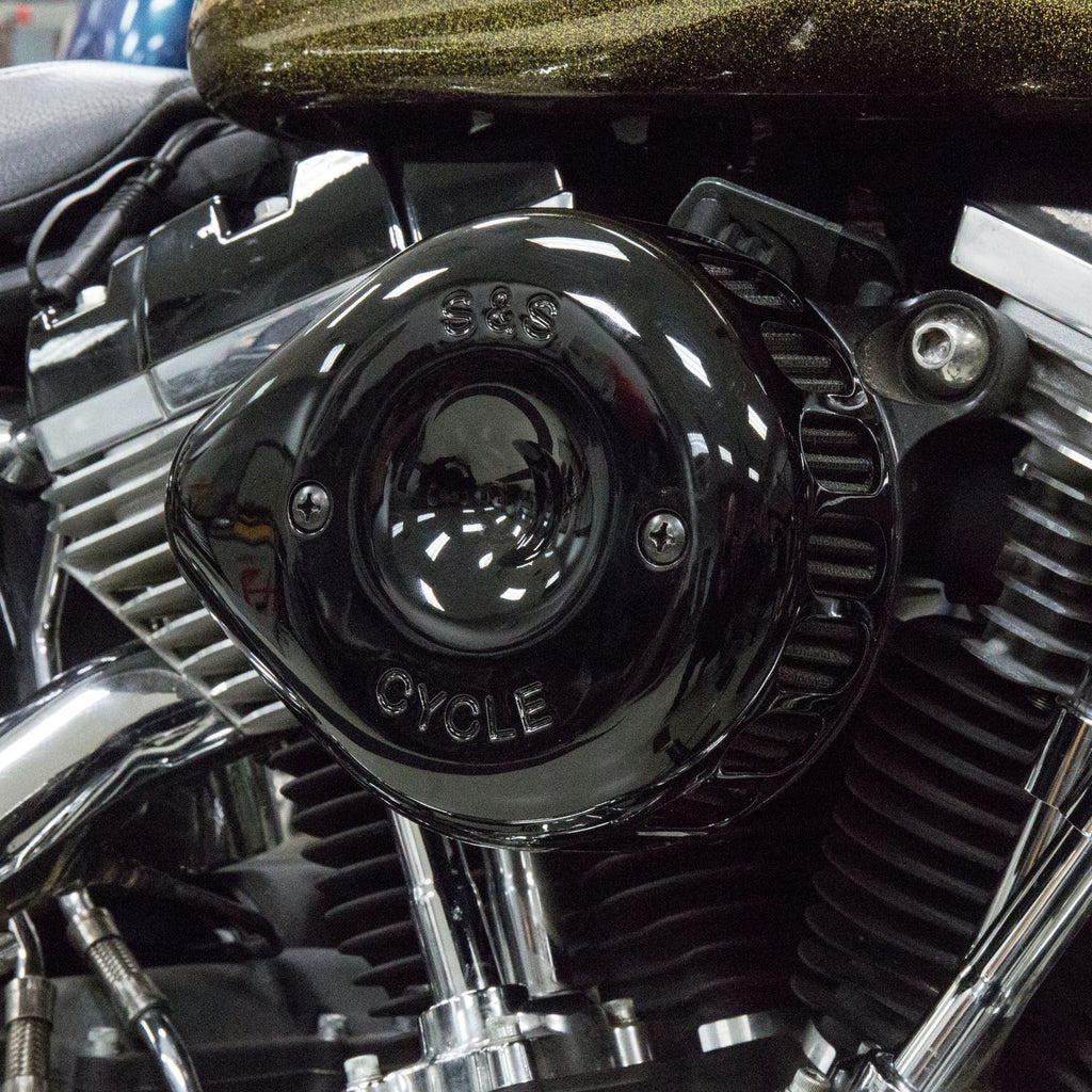 S&S Black Mini Teardrop Stealth Air Cleaner Kit For Harley-Davidson Twin Cam
