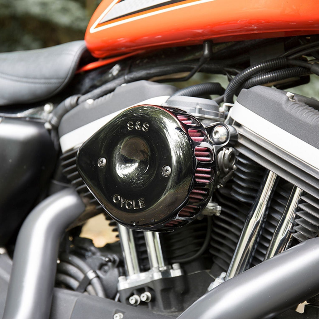 S&S Gloss Black Mini Teardrop Stealth Air Cleaner Kit For HD Sportster 1991-2006